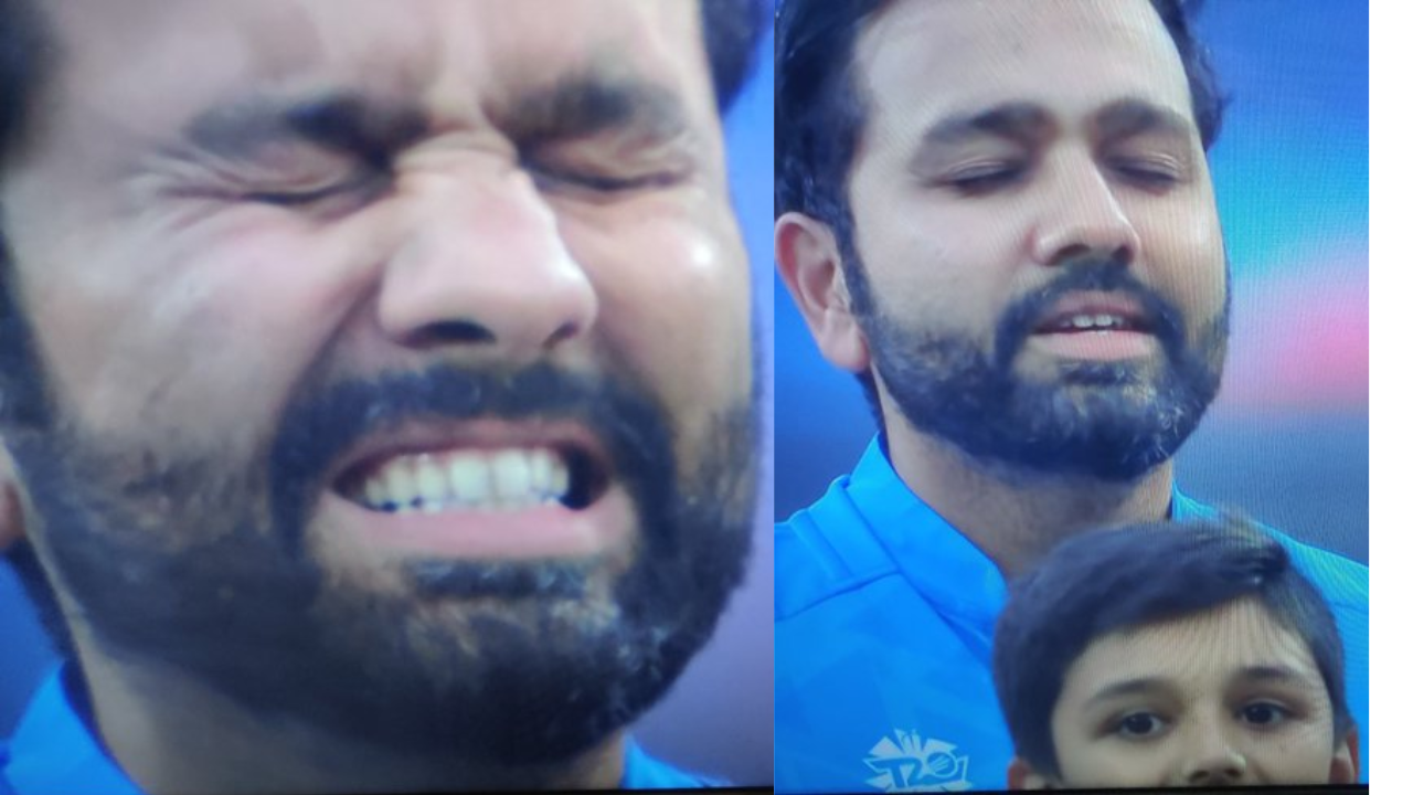 IND Vs PAK Indian Captain Rohit Sharma Gets Emotional While Singing