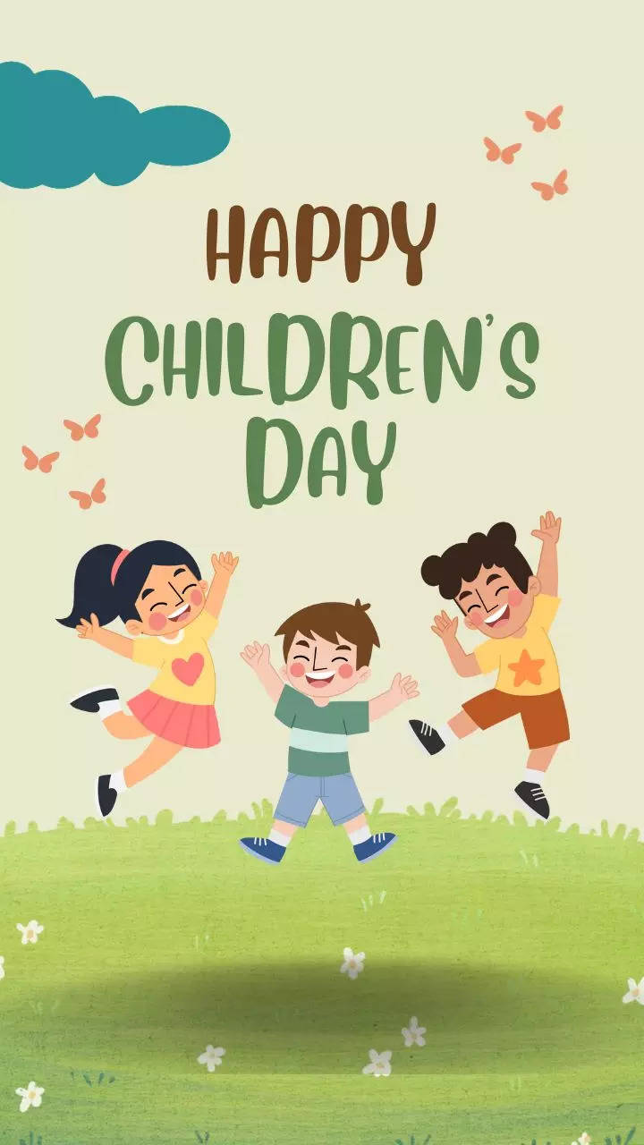 Poster with cute doodle drawing of happy kids and precepts to celebrate Childrens  Day. Kindergarten children.:: tasmeemME.com