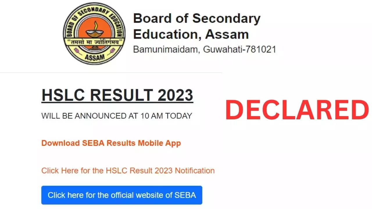 Assam HSLC 10th Result 2023 Declared 
