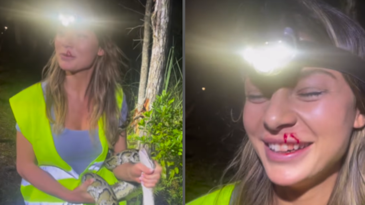 Woman Holding Python Viral Video