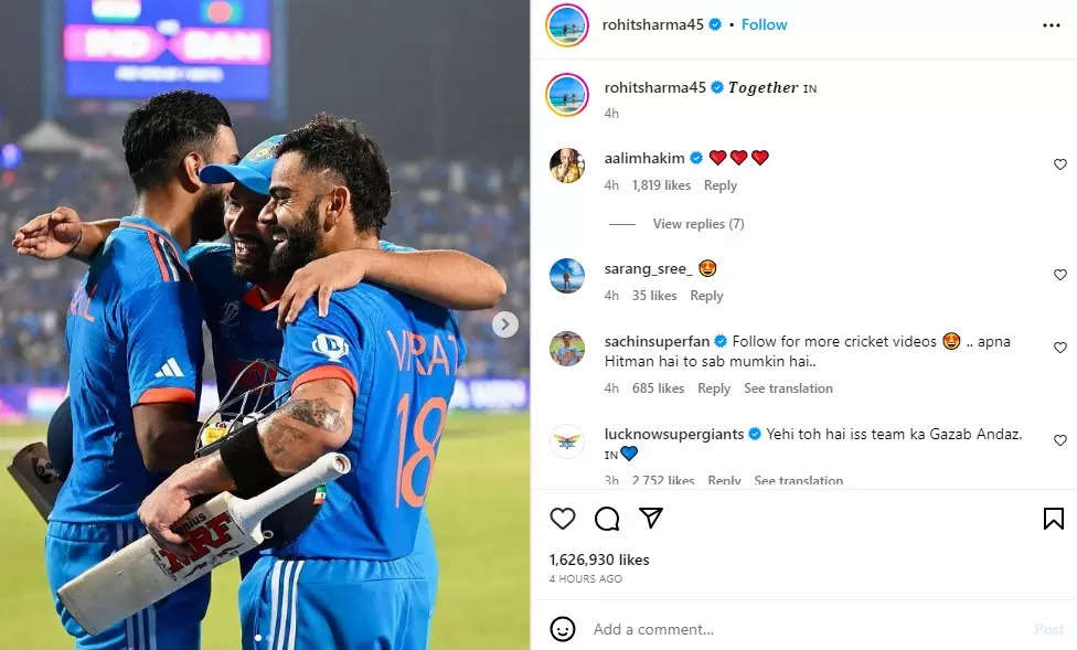 rohit sharma insta post