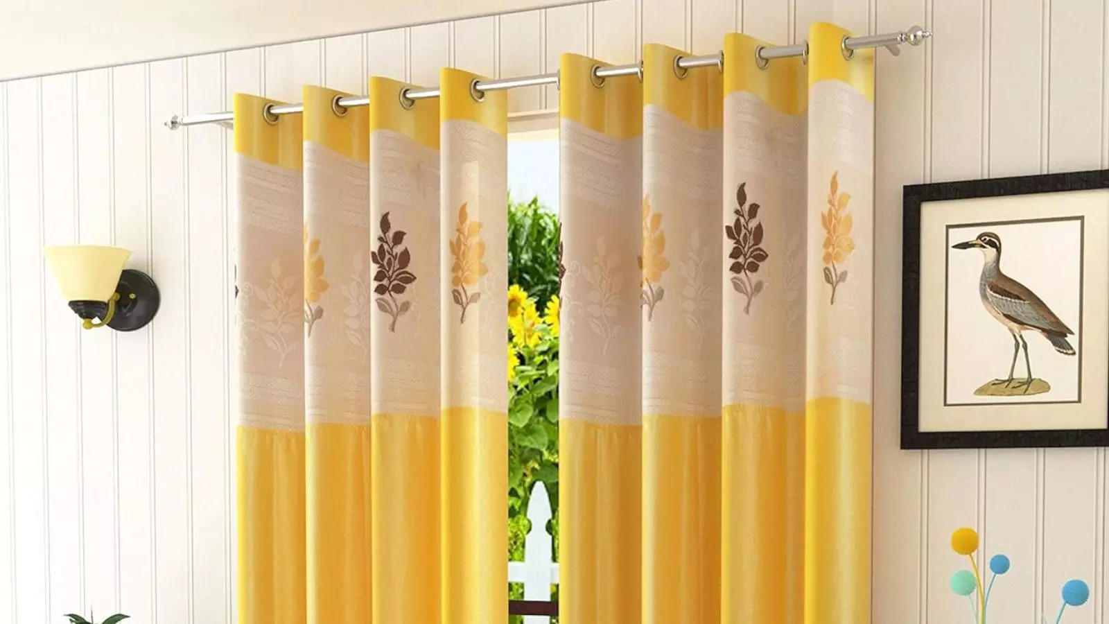 LaVichitra Window Curtain with Floral Net