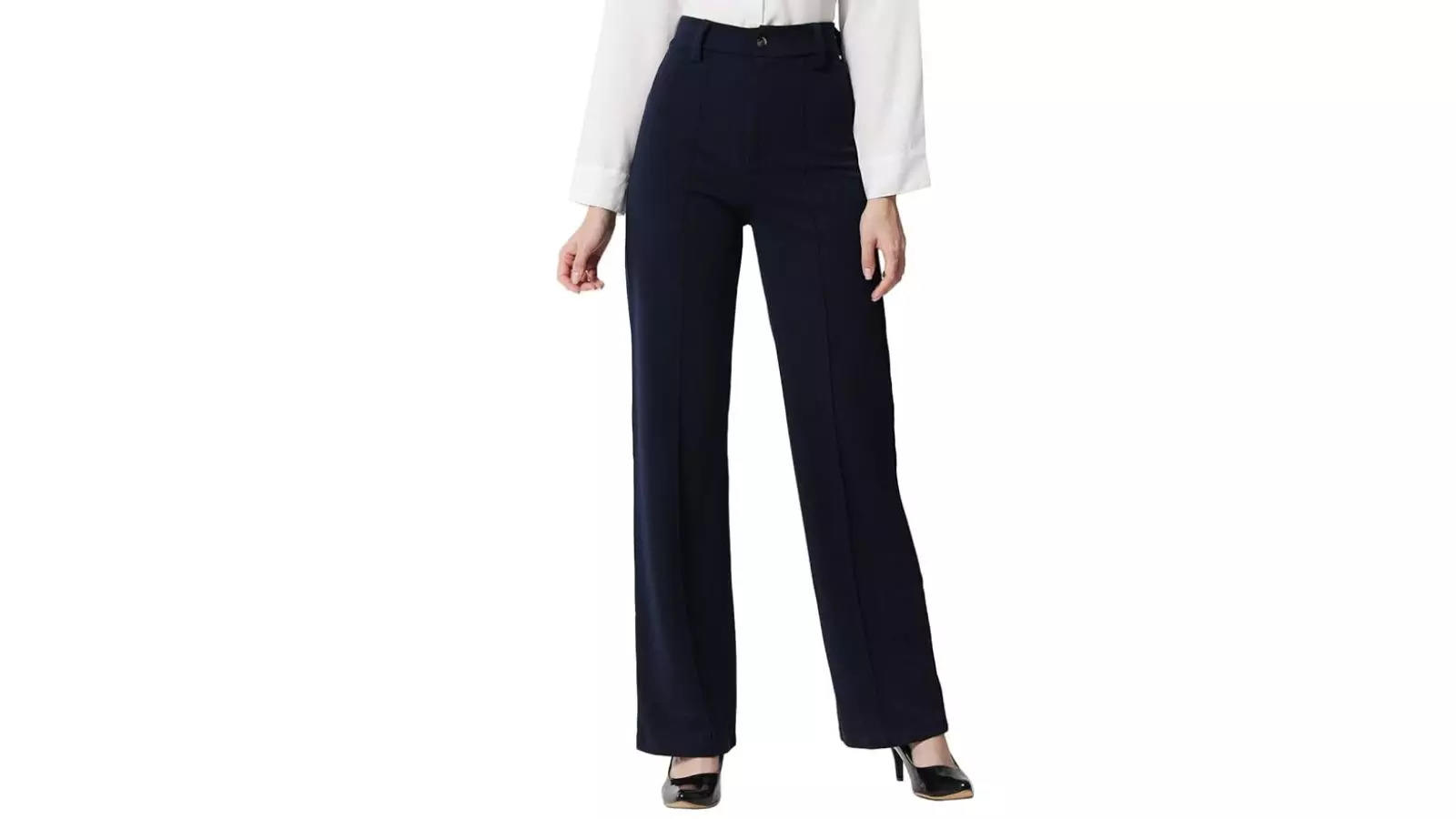 KOTTY Women Polyester Blend Solid Trousers