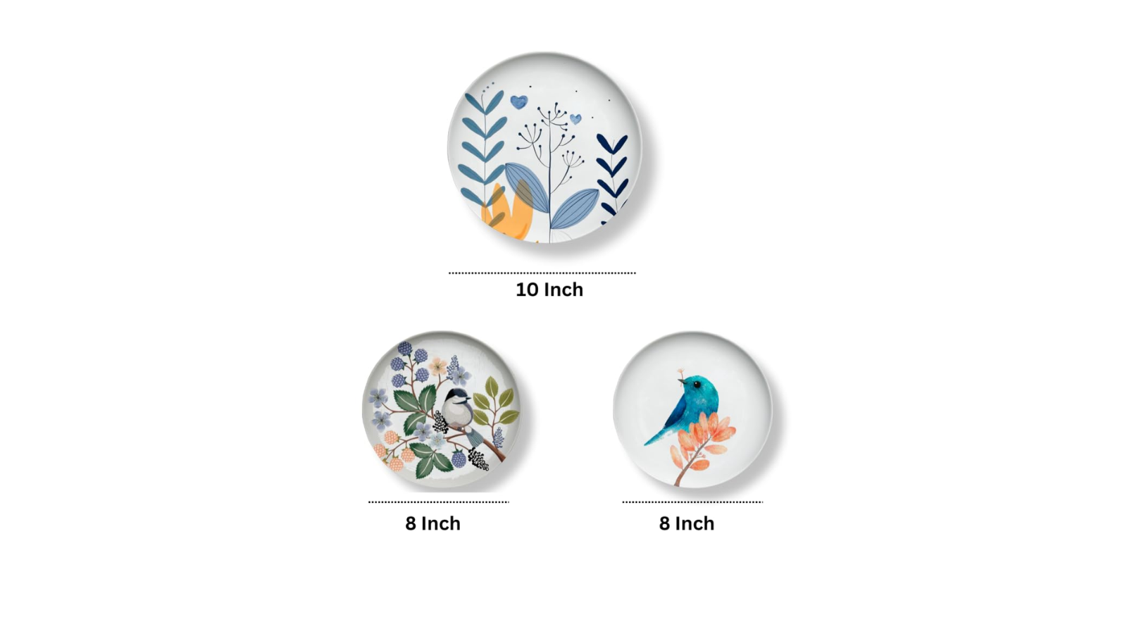 7 Decore 3 Set of Ceramic Wall Decor Plates