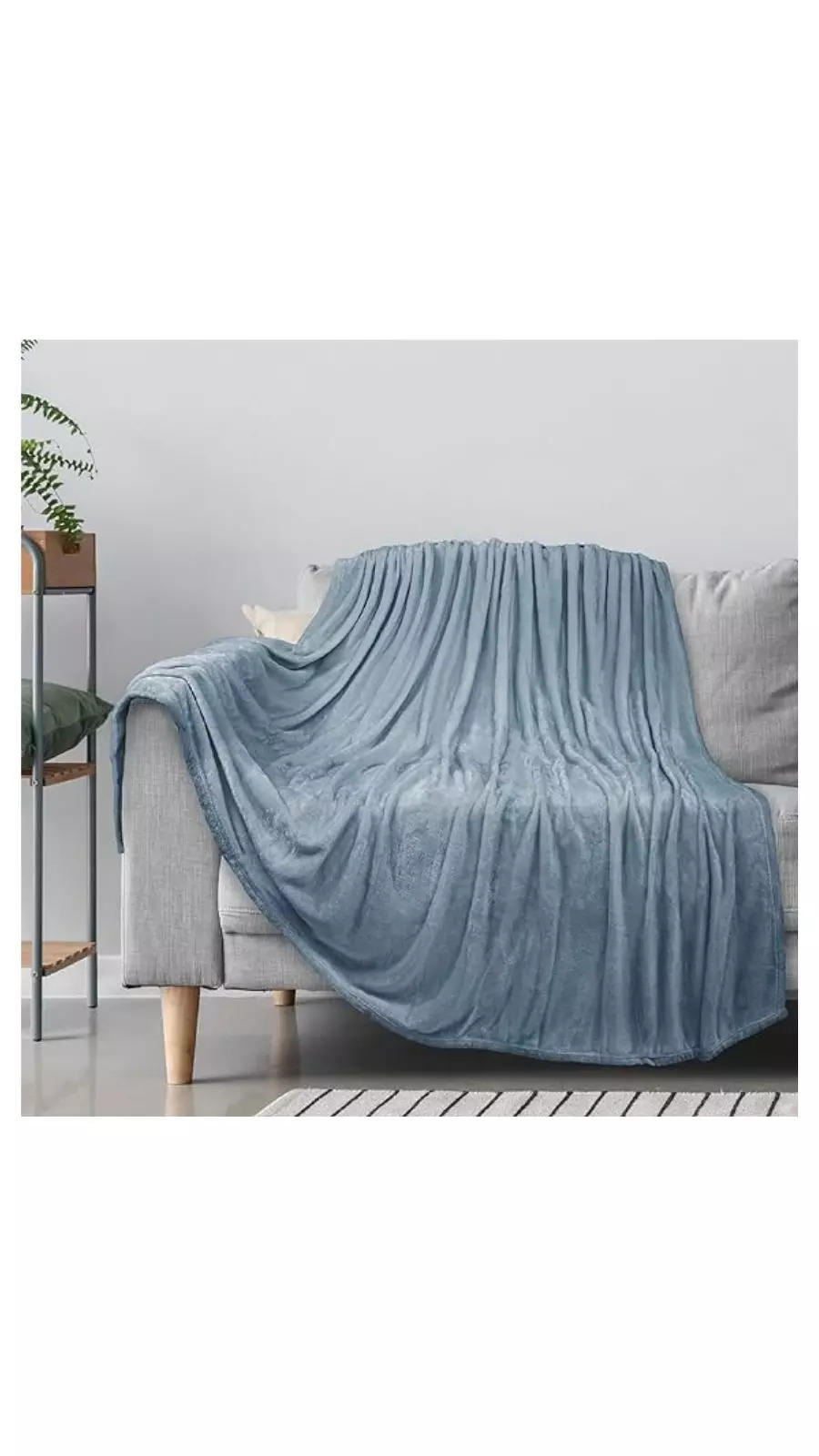 PAVILIA Dusty Blue Fleece Throw 