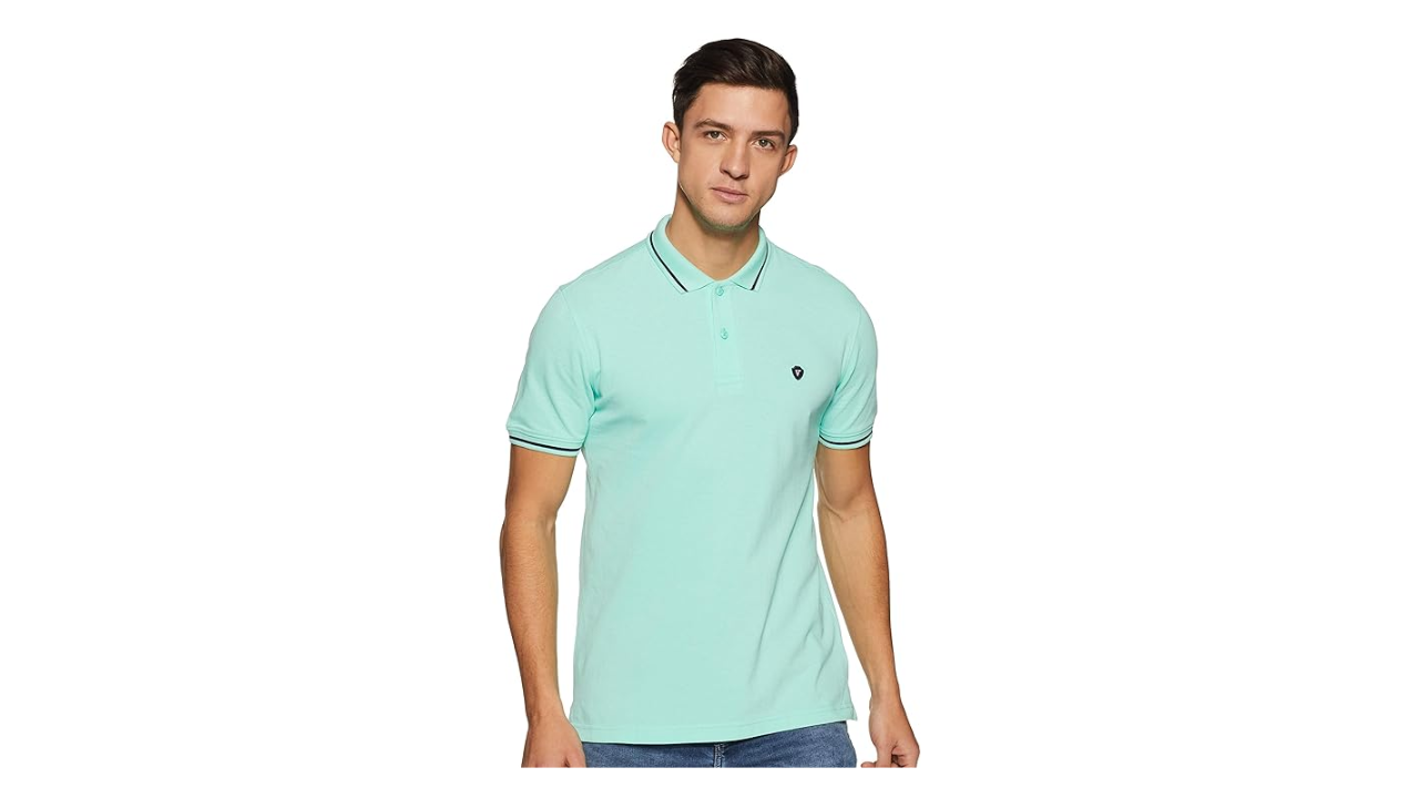 Van Heusen Mens Solid Polo T Shirt  