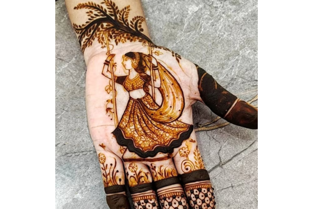 Hariyali Teej Mehndi design Photo