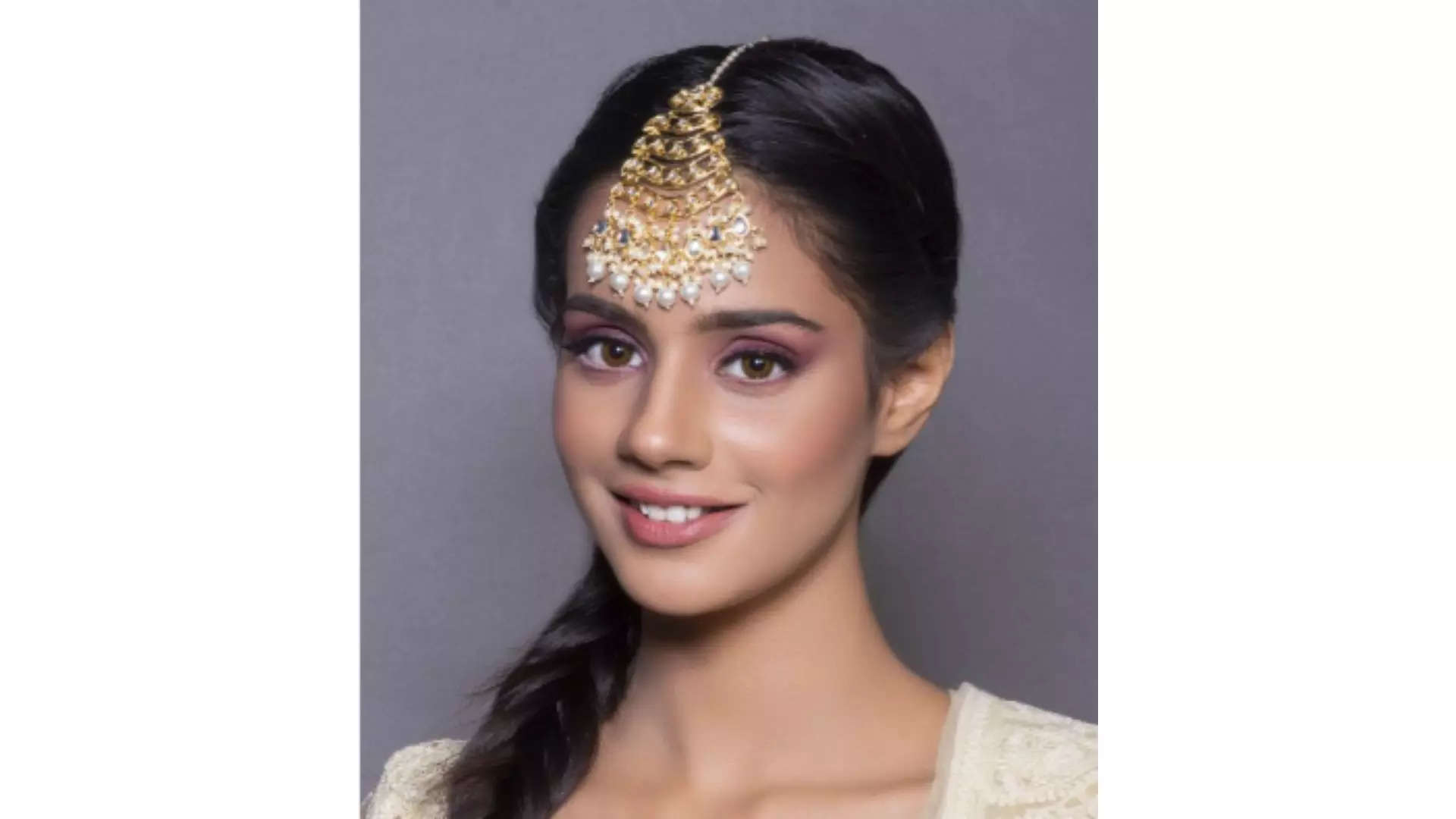 Fida Gold-Plated White Kundan-Studded  Pearl Embellished Maang Tikka Blend of Tradition and Grace