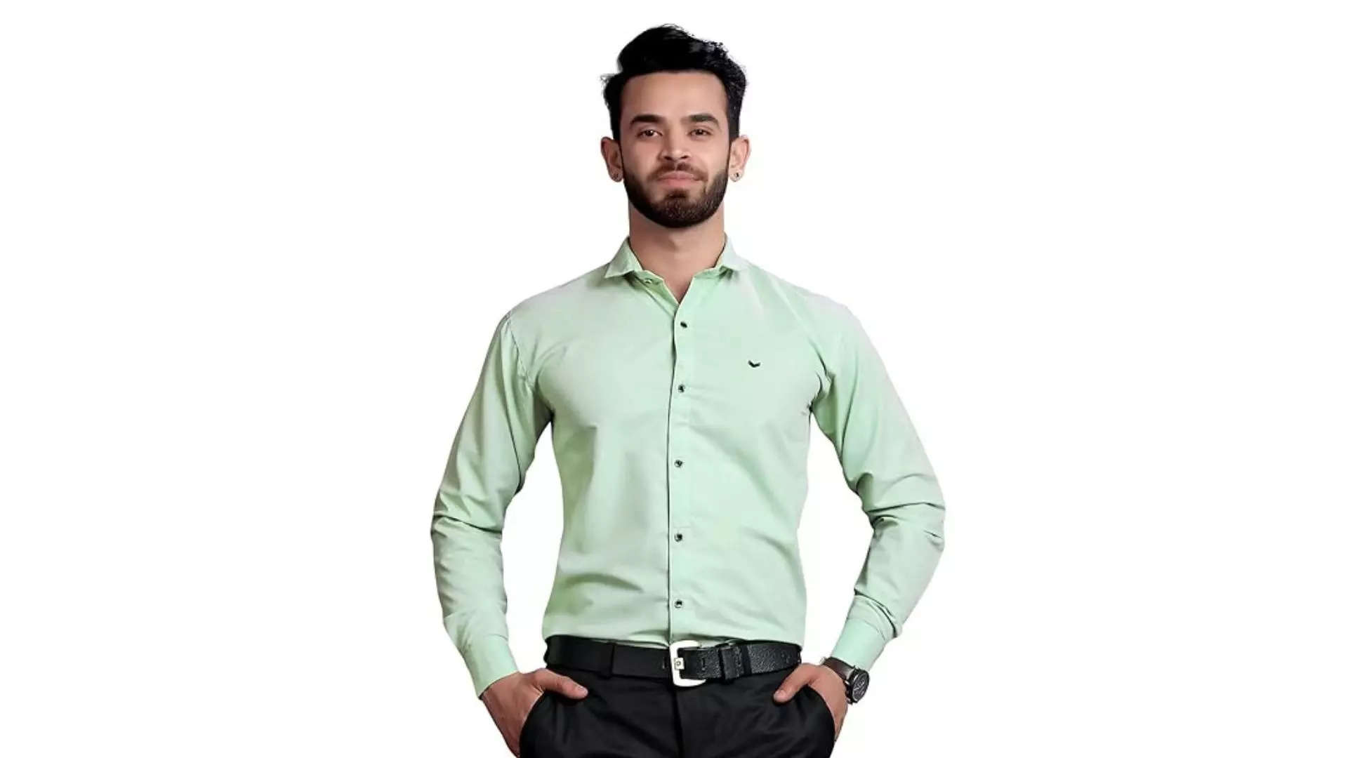 GETCHI Mens Regular Fit Solid Formal Shirt Subtle and Stylish 