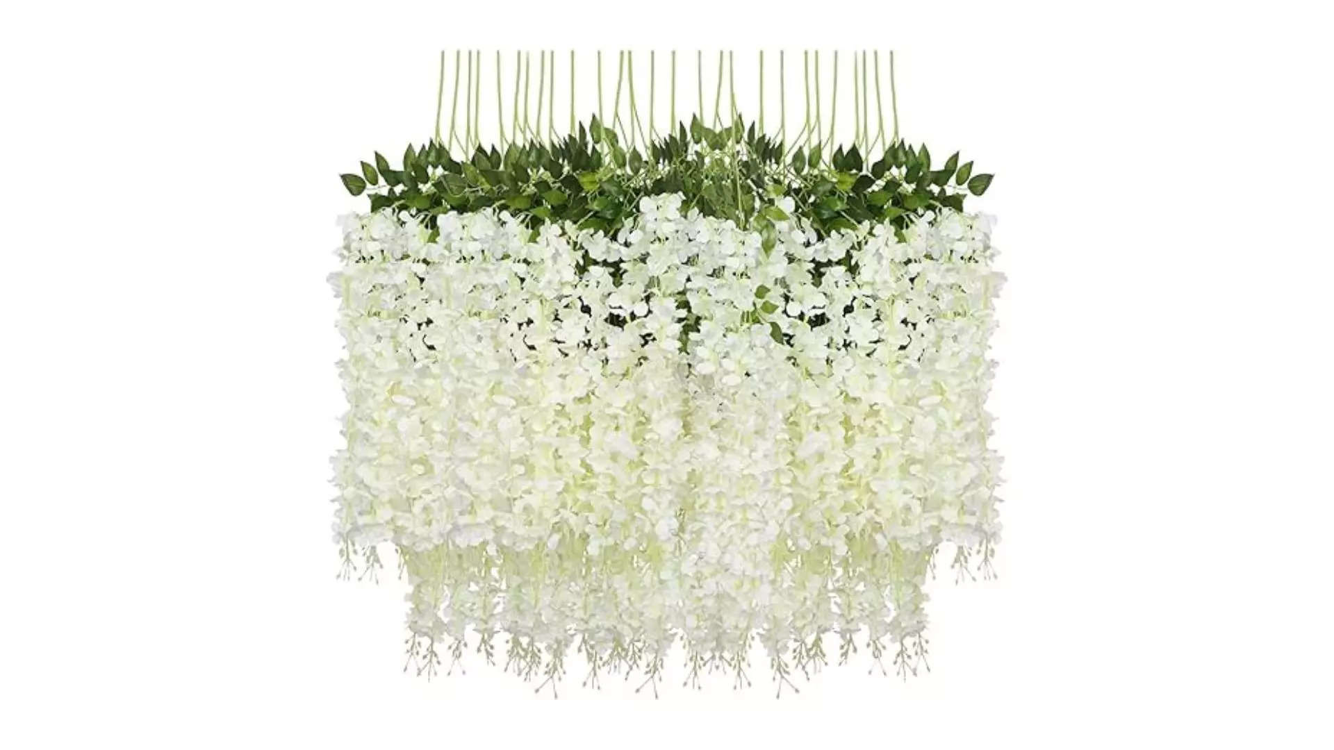 Pauwer 12 Pack 432 FT Artificial Wisteria Vine Ratta Fake Wisteria Hanging Garland Infuse Floral Beauty  