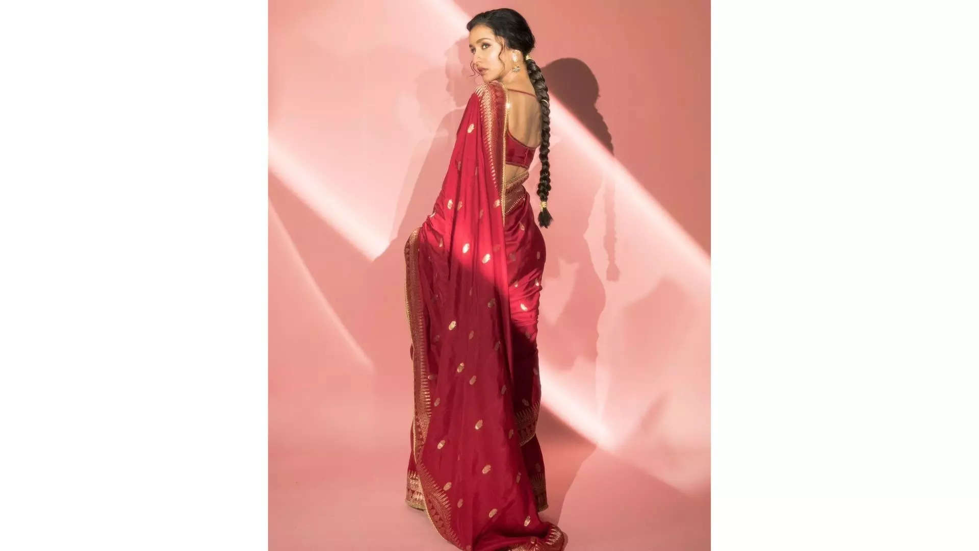 Red Silk Radiance by Shraddha Kapoor 