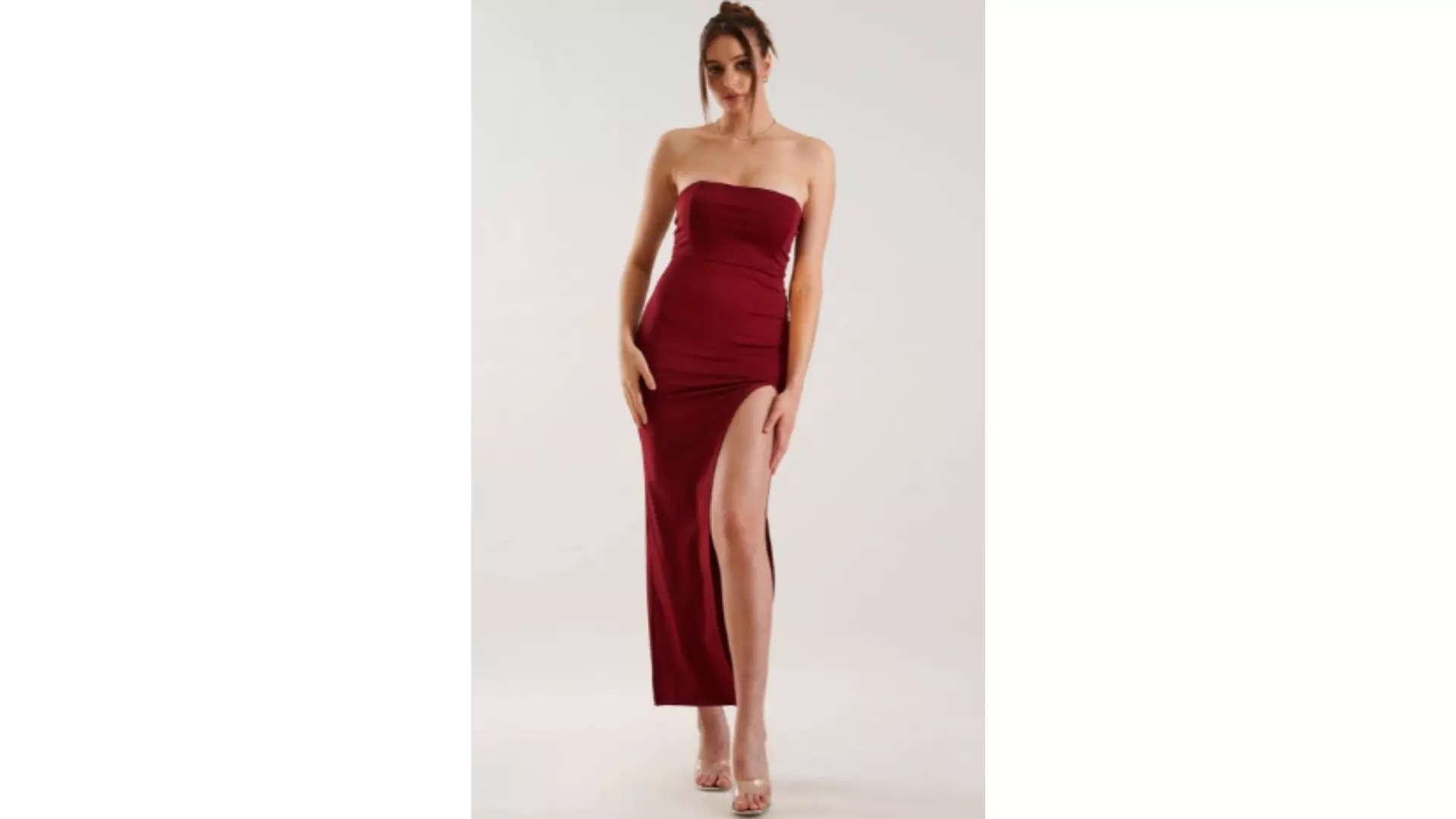 Outcast Strapless Bodycon Maxi Dress Red-Carpet Worthy Look 