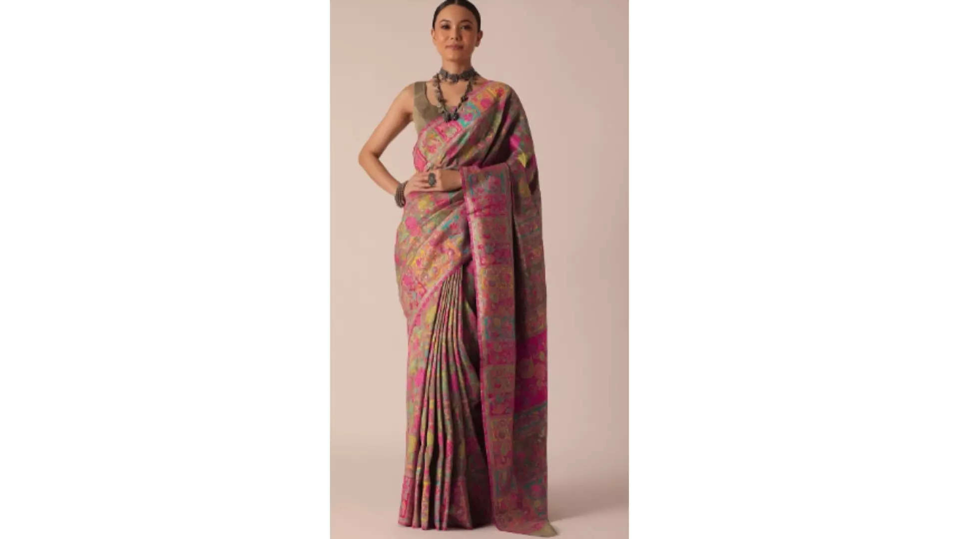 KALKI Fashion Floral Woven Design Silk Cotton Saree 