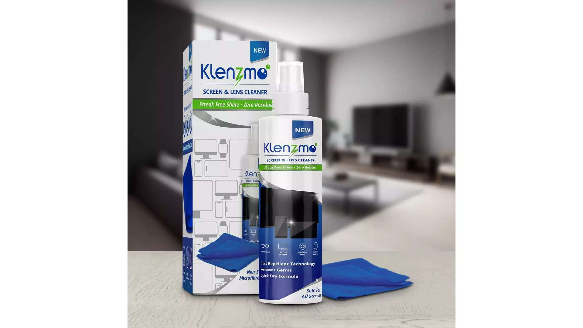 Klenzmo Screen and Camera Lens Cleaner Spray with Microfiber Cloth Keep your lens spotless for crystal-clear shots 