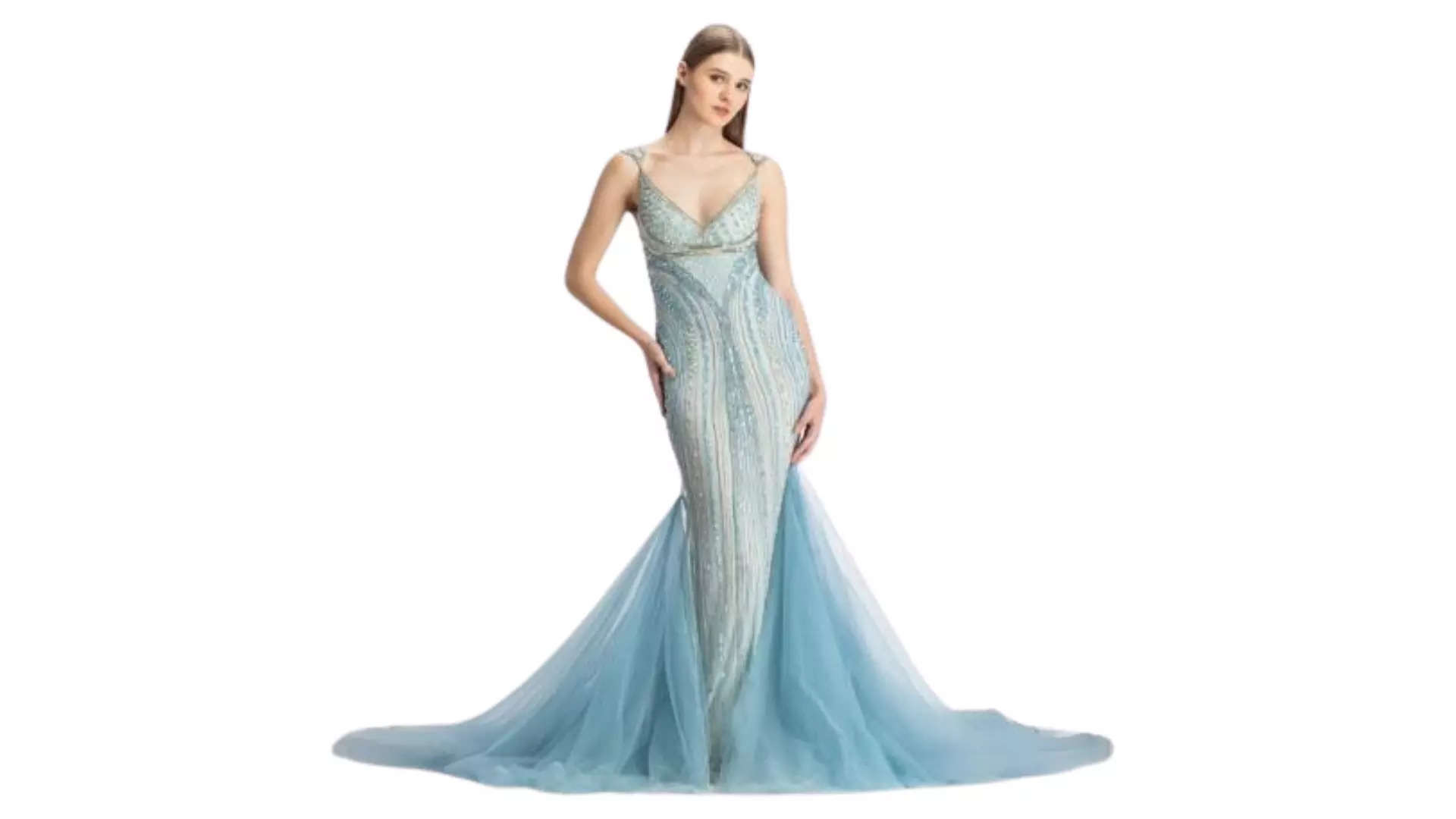 Drape Yourself in Elegance Shine Bright in Blue Glamour