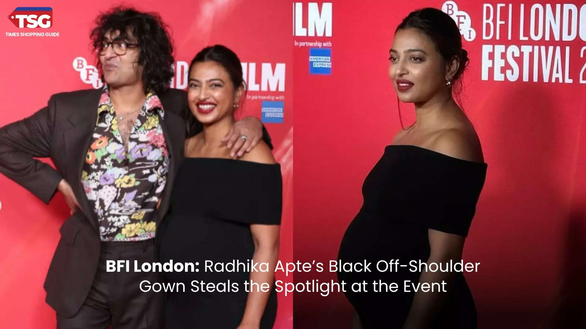 Embracing Motherhood Radhika Aptes Off-Shoulder Gown at the BFI London