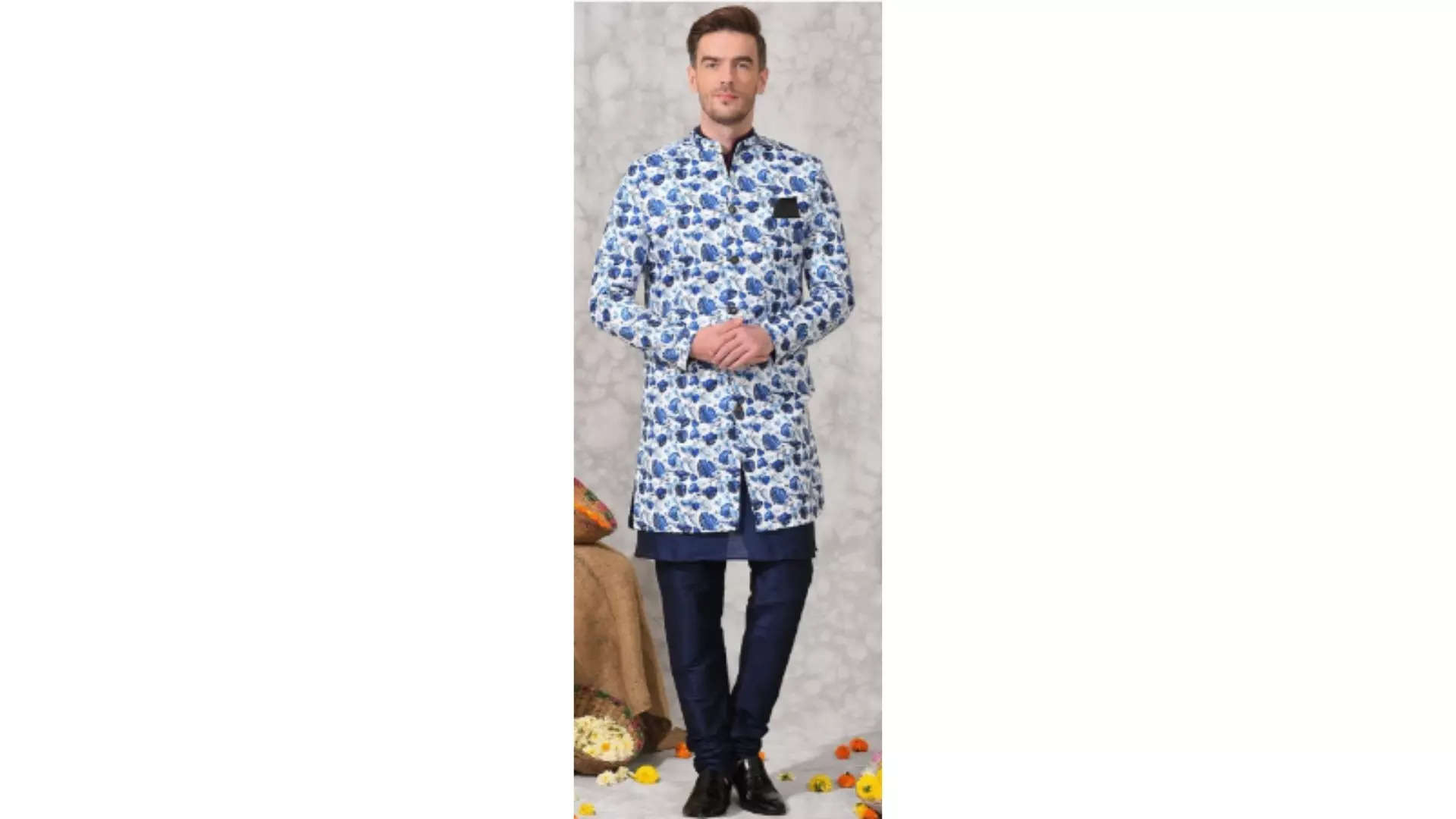 Hangup Men Printed Sherwani Set