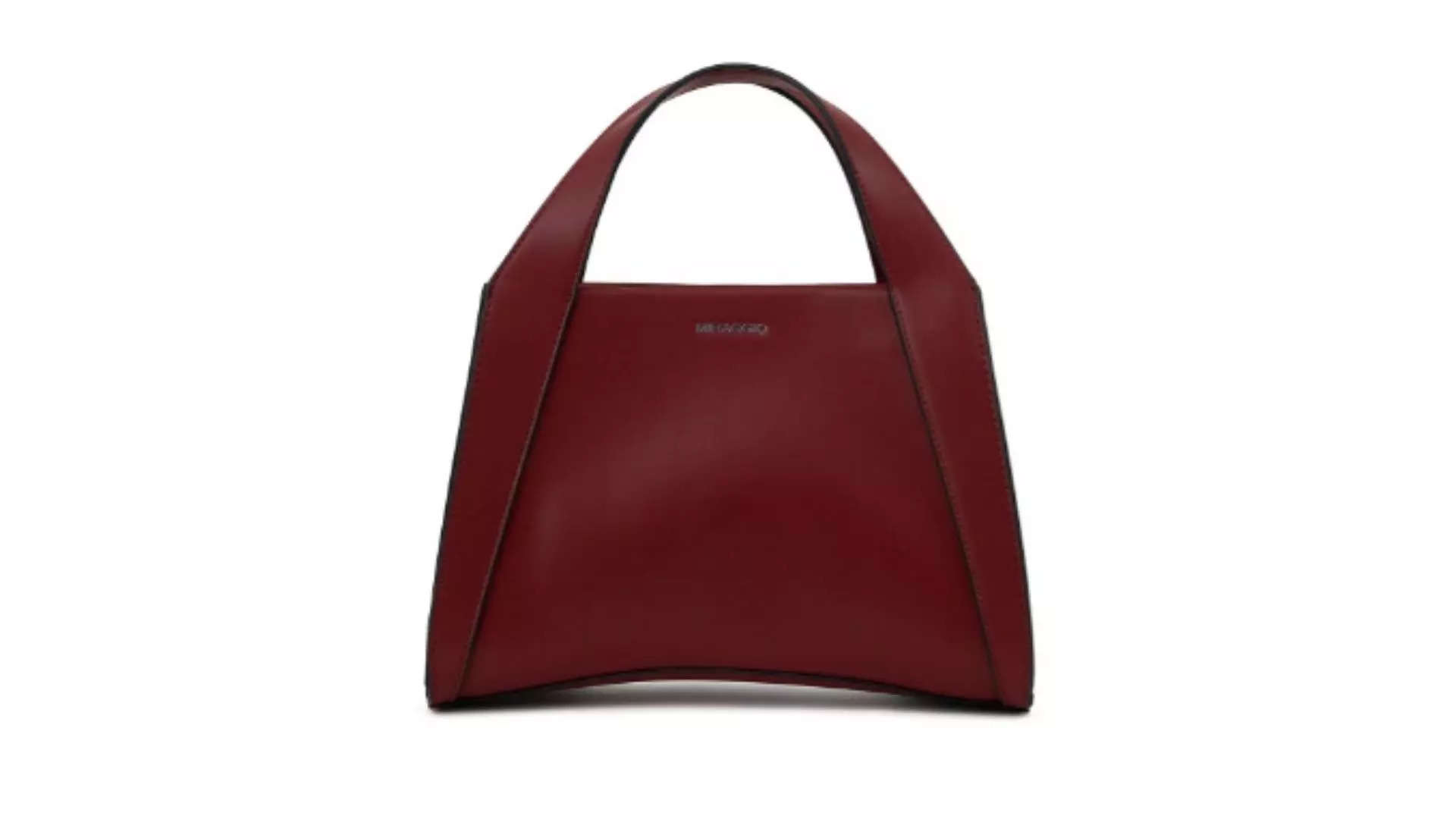 MIRAGGIO Wine Solid Structured Hobo Bag with Top Handles