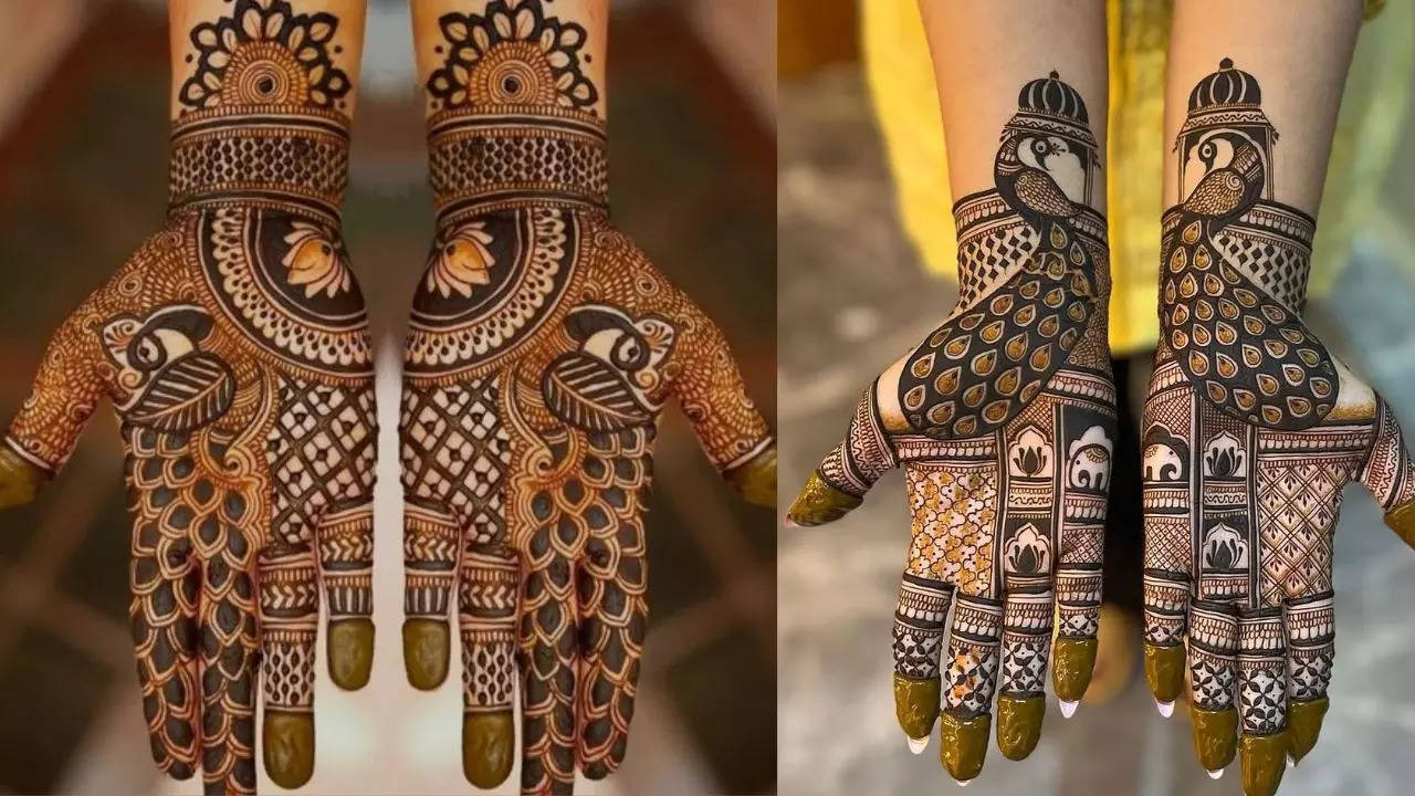 peacock mehndi designs for bride