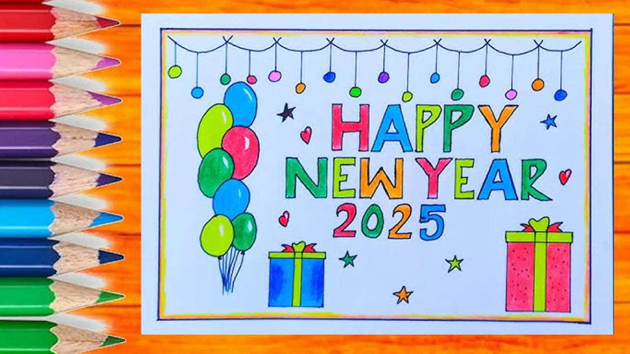 Happy New Year 2025 Drawing