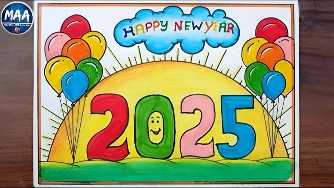 Happy New Year Drawing 2025