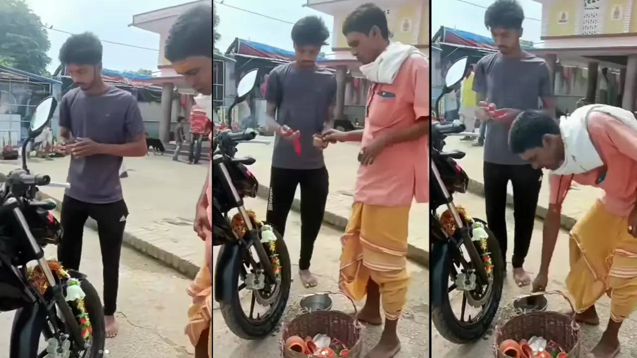 Video: बाइक खरीदने पर बुला लाया नए जमाने के 'पंडितजी', फिर उन्होंने जो  मंत्र पढ़ा.. सुनकर हंसते-हंसते पेट फूल जाएगा