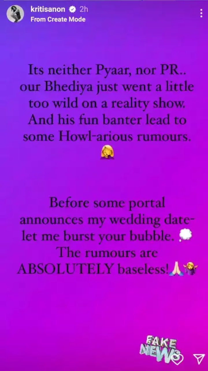 Kriti sanon Instagram Story Pic Instagram