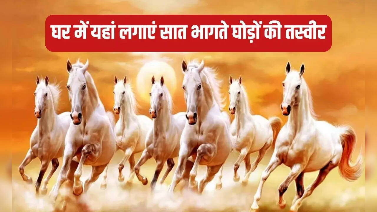 Seven Horses Photo Direction In Home And Its Benefits In Hindi