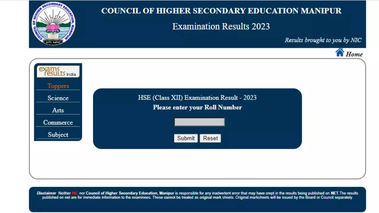 Manipur Board HSE 12th Result 2023