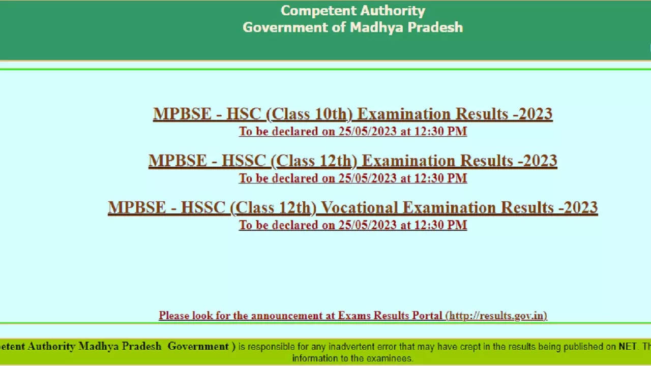 MPBSE MP Board 10th 12th Result 2023 Date and Time