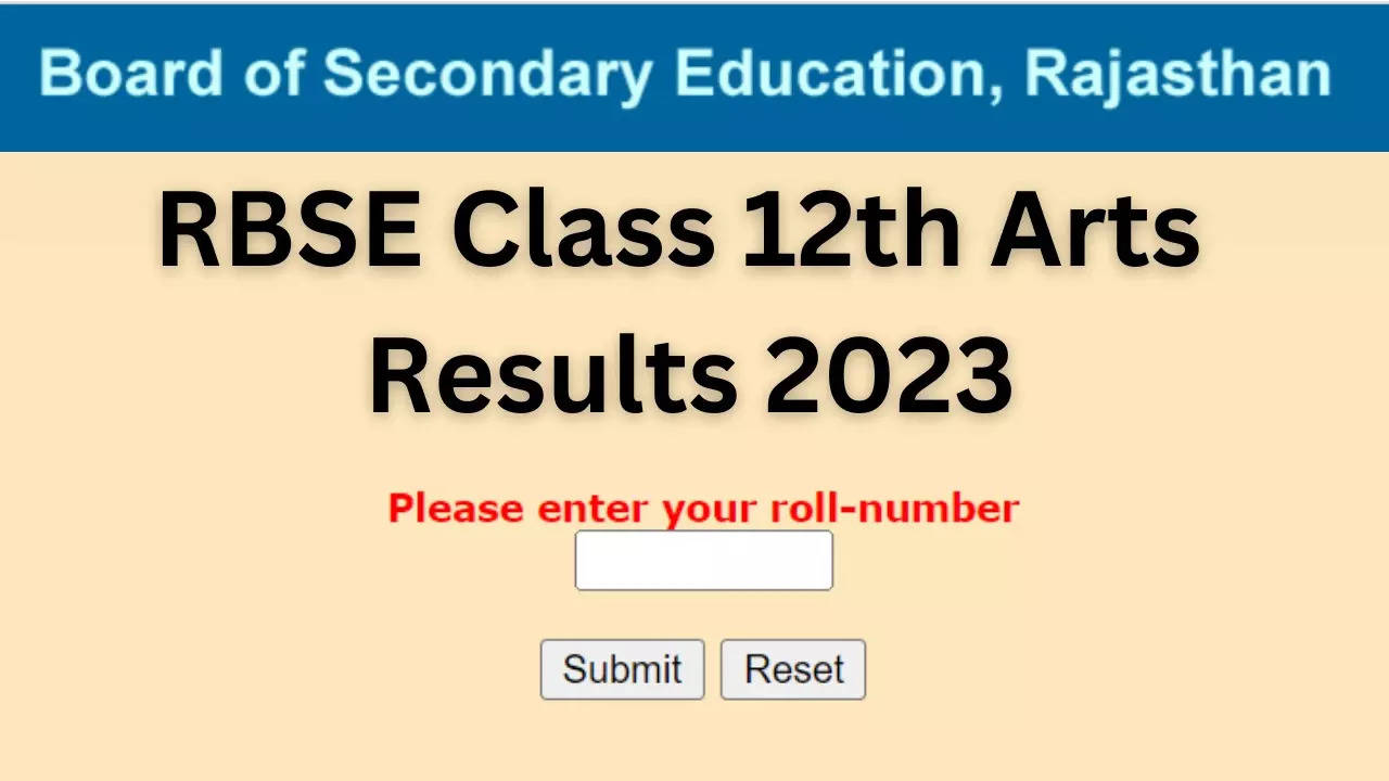 RBSE Rajasthan Board 12th Arts Result 2023 Today