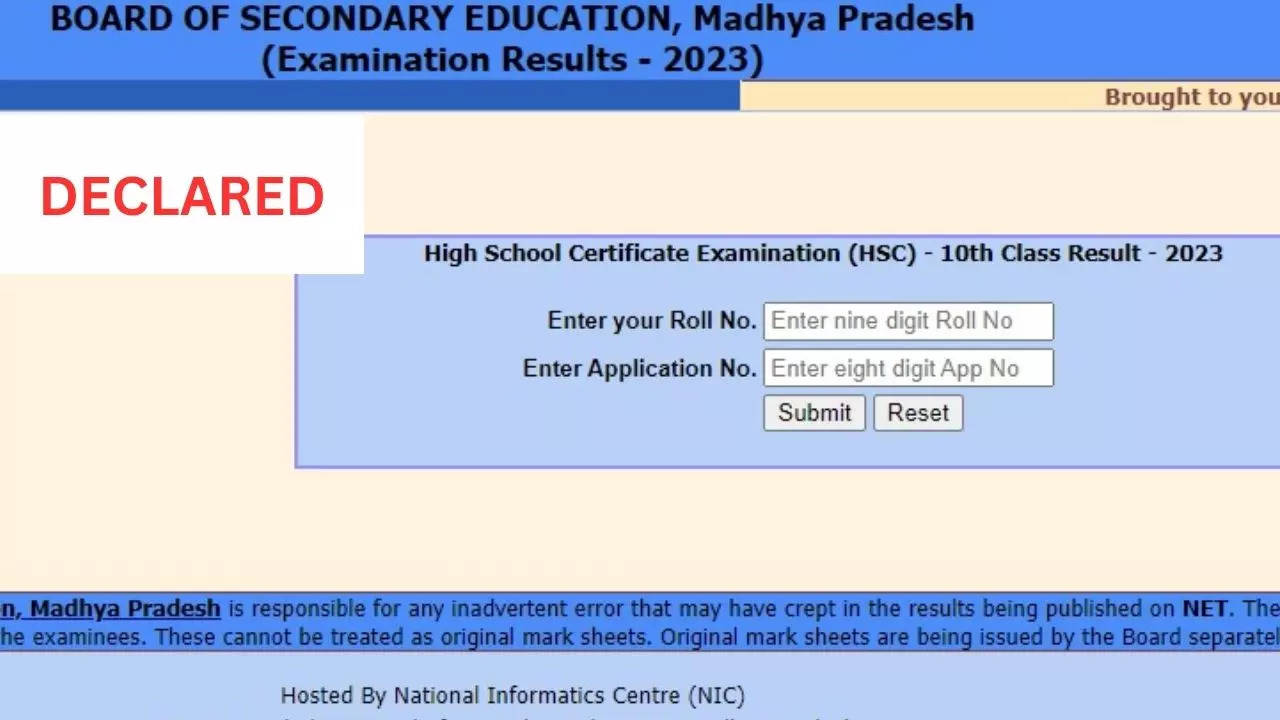 MP Board 10th 12th Result 2023