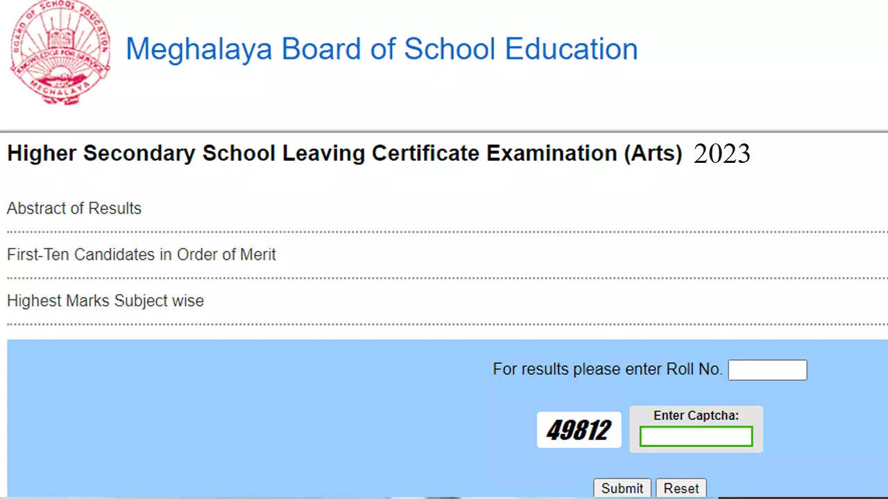 MBOSE SSLC HSSLC Arts Result 2023