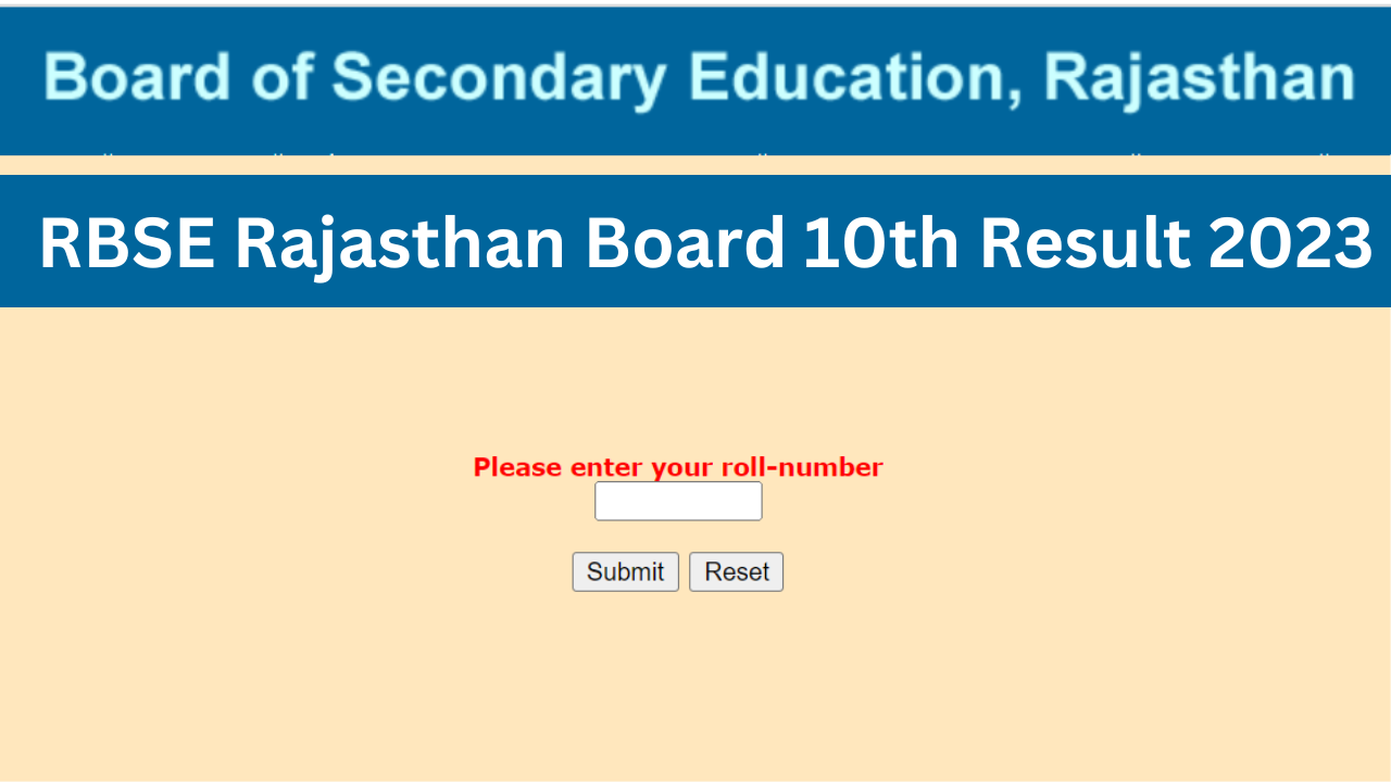 RBSE Rajasthan Board 10th Result 2023