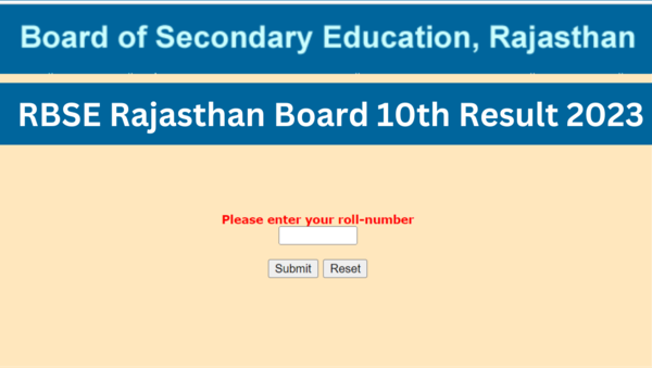 RBSE Rajasthan Board 10th Result 2023
