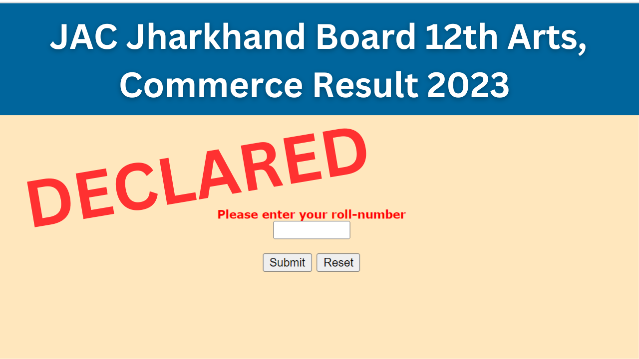 JAC Jharkhand Board 12th Arts, Commerce Result 2023