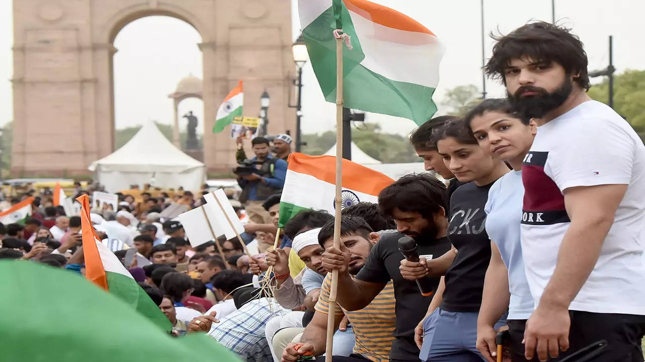 Wrestlers Protest