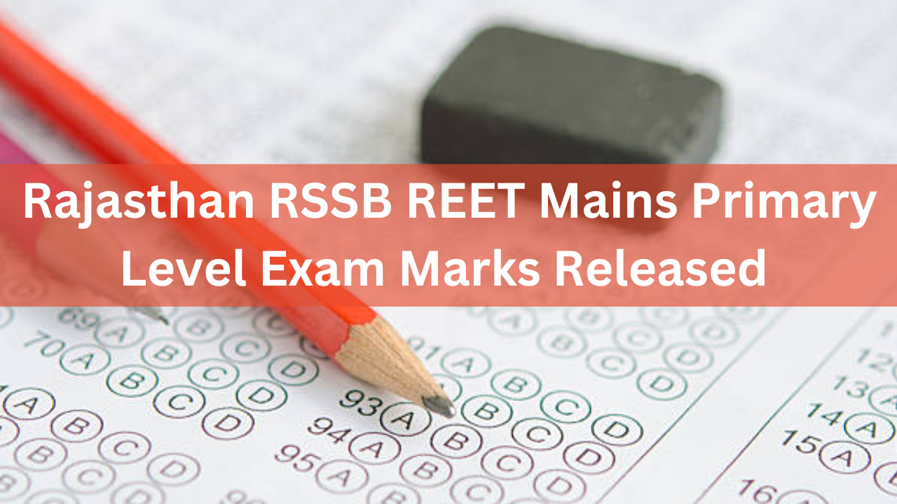 Rajasthan RSSB REET Mains Primary Level Exam Marks Released 