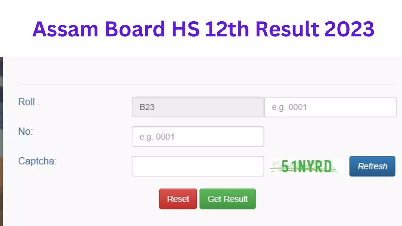 Assam Board HS 12th Result 2023