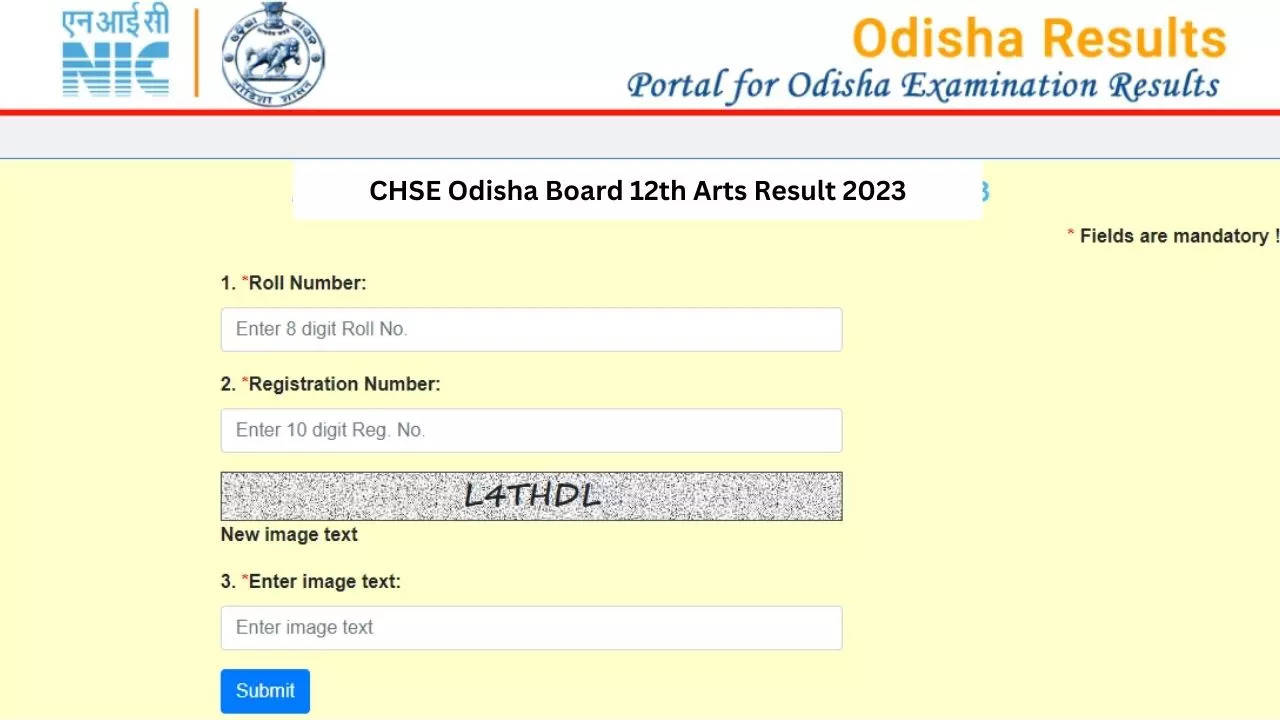 CHSE Odisha Board 12th Arts Result 2023