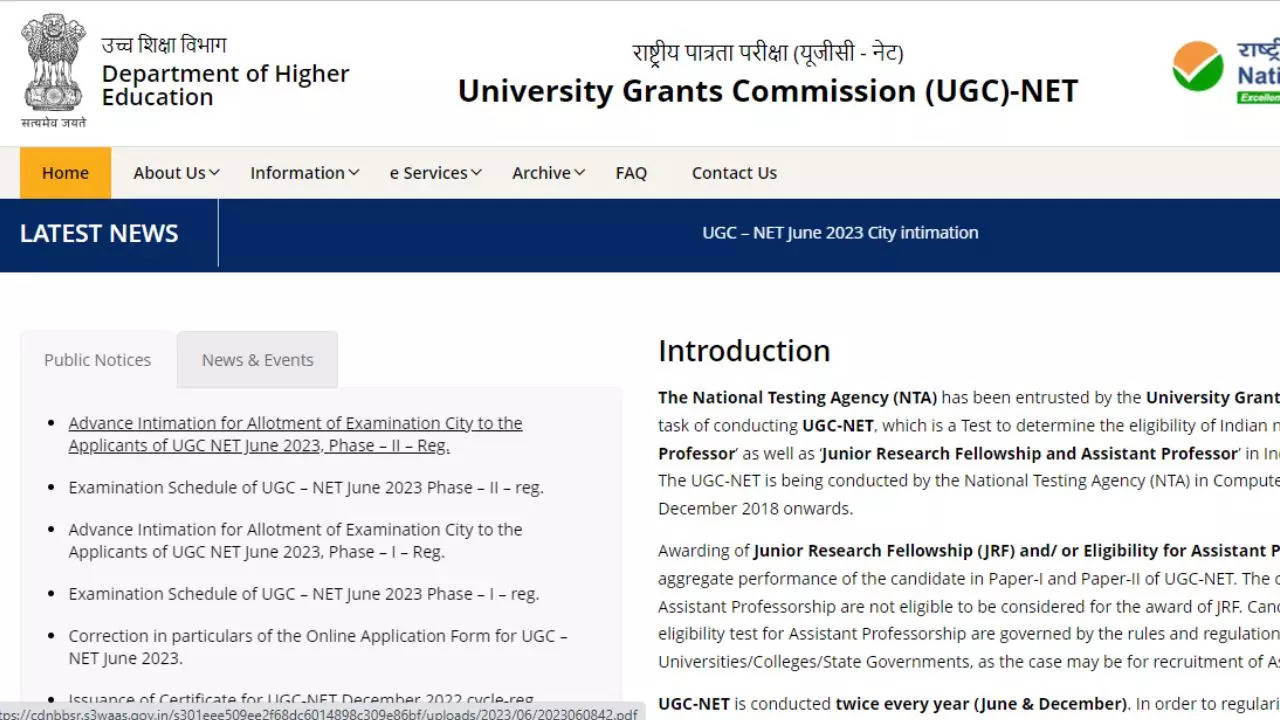 UGC NET Phase 1 Admit Card 2023