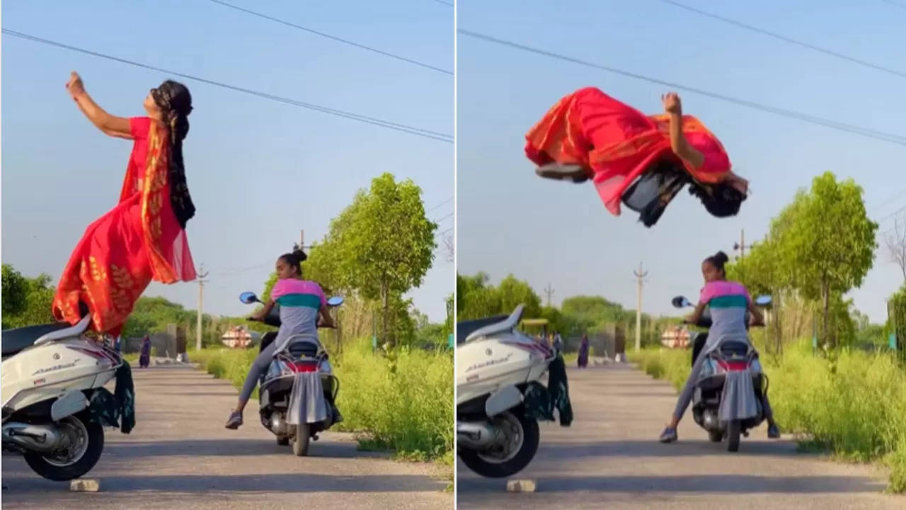 woman stunt video