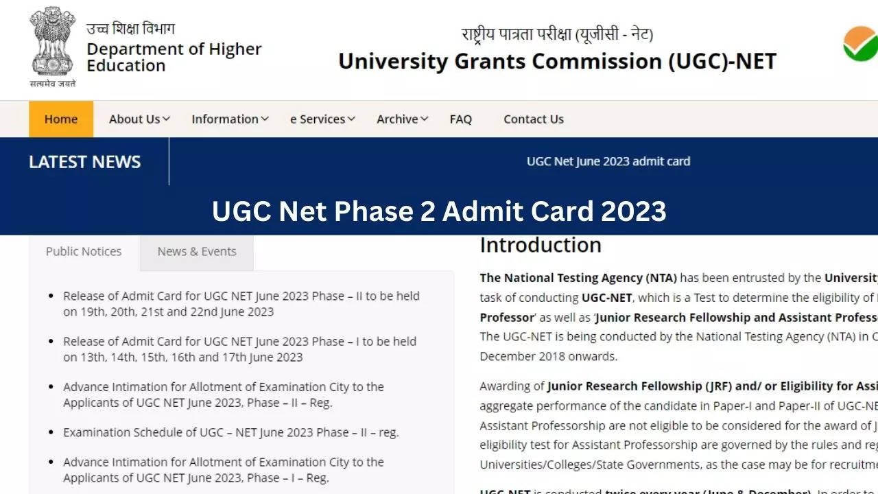 UGC Net Phase 2 Admit Card 2023