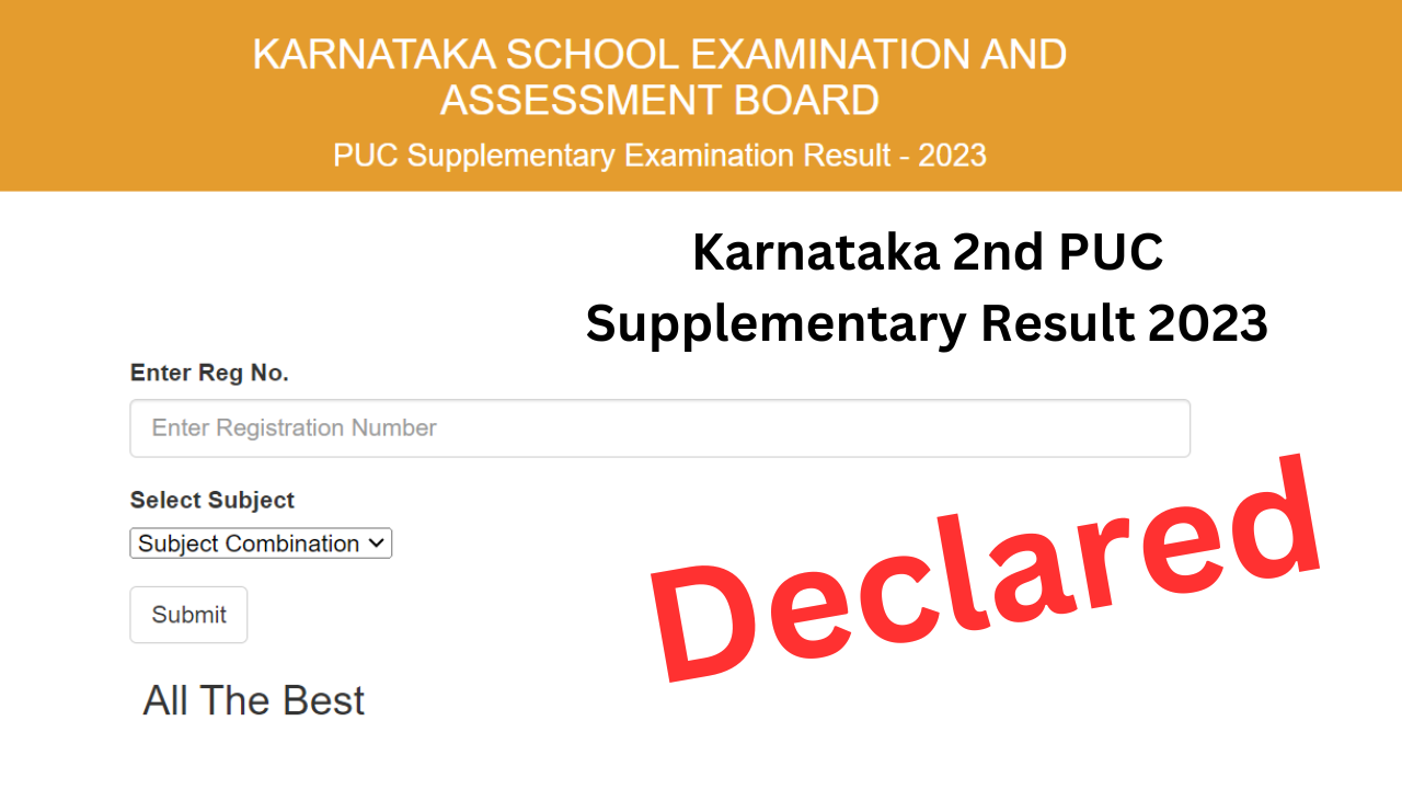 Karnataka 2nd PUC Supplementary Result 2023