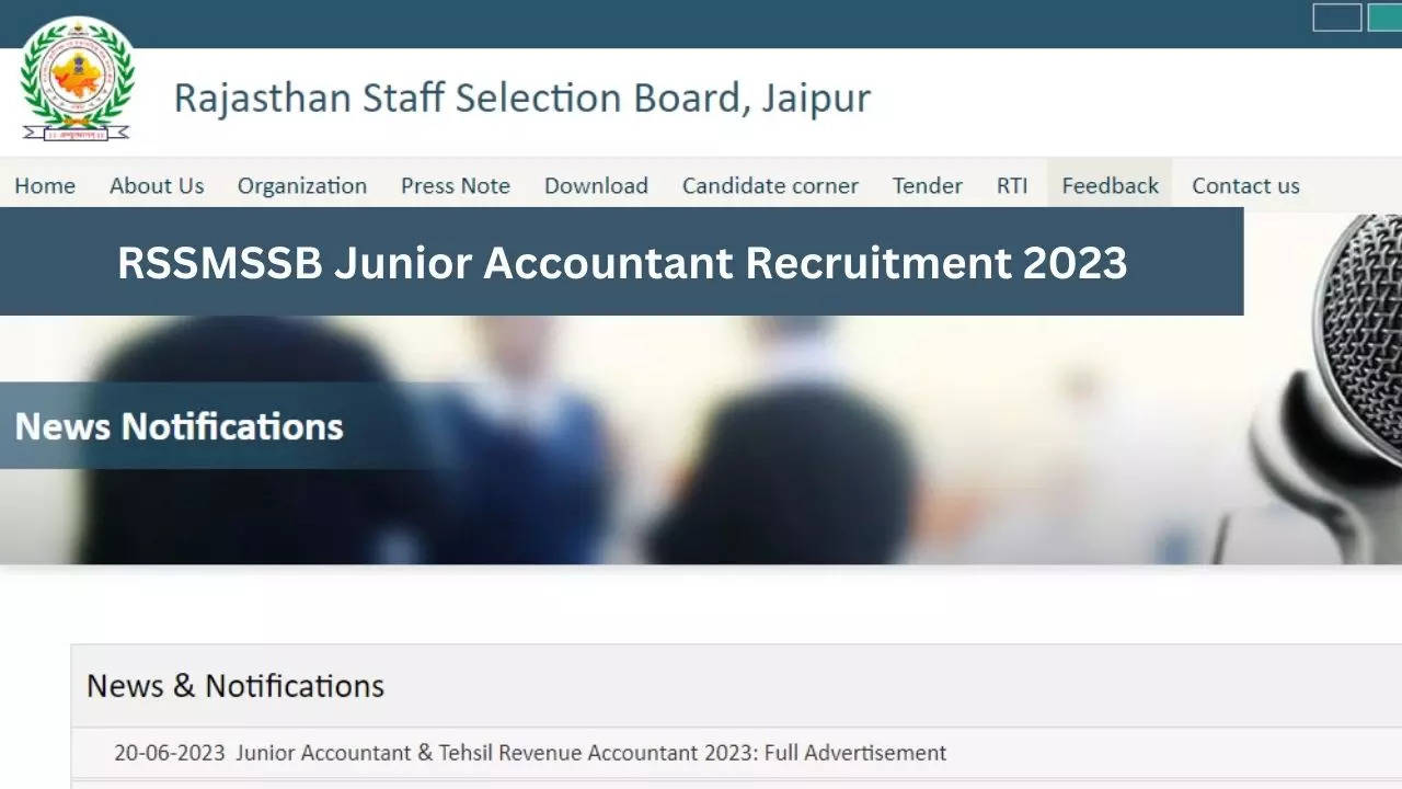 RSSMSSB Junior Accountant Recruitment 2023