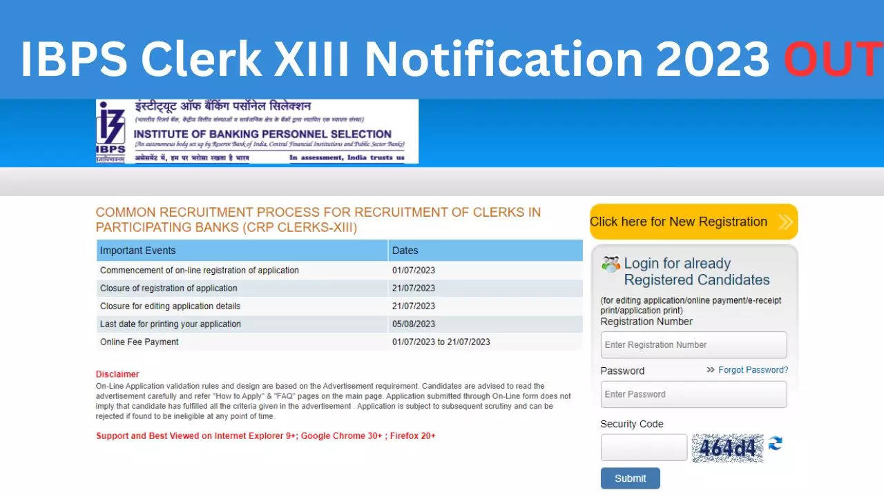 IBPS Clerk Notification 2023