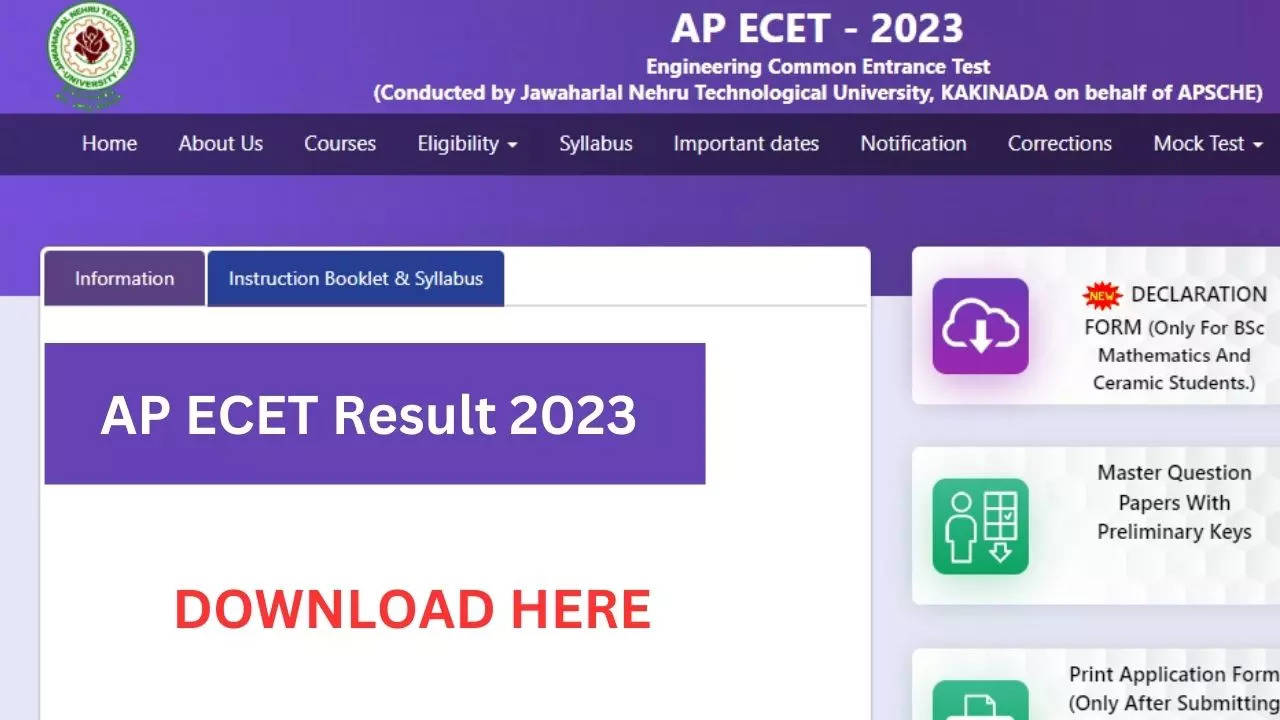 AP ECET Result 2023, Cets.apsche.ap.gov.in: Ap Ecet Rank Card Declared ...