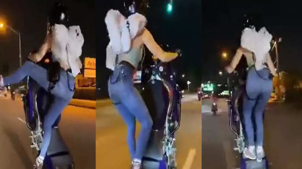 ​​Noida Girl Bike Stunt Video, Bike Stunt video viral, Noida Viral Video