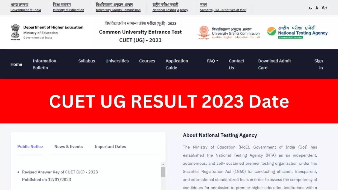 CUET UG RESULT 2023 Date