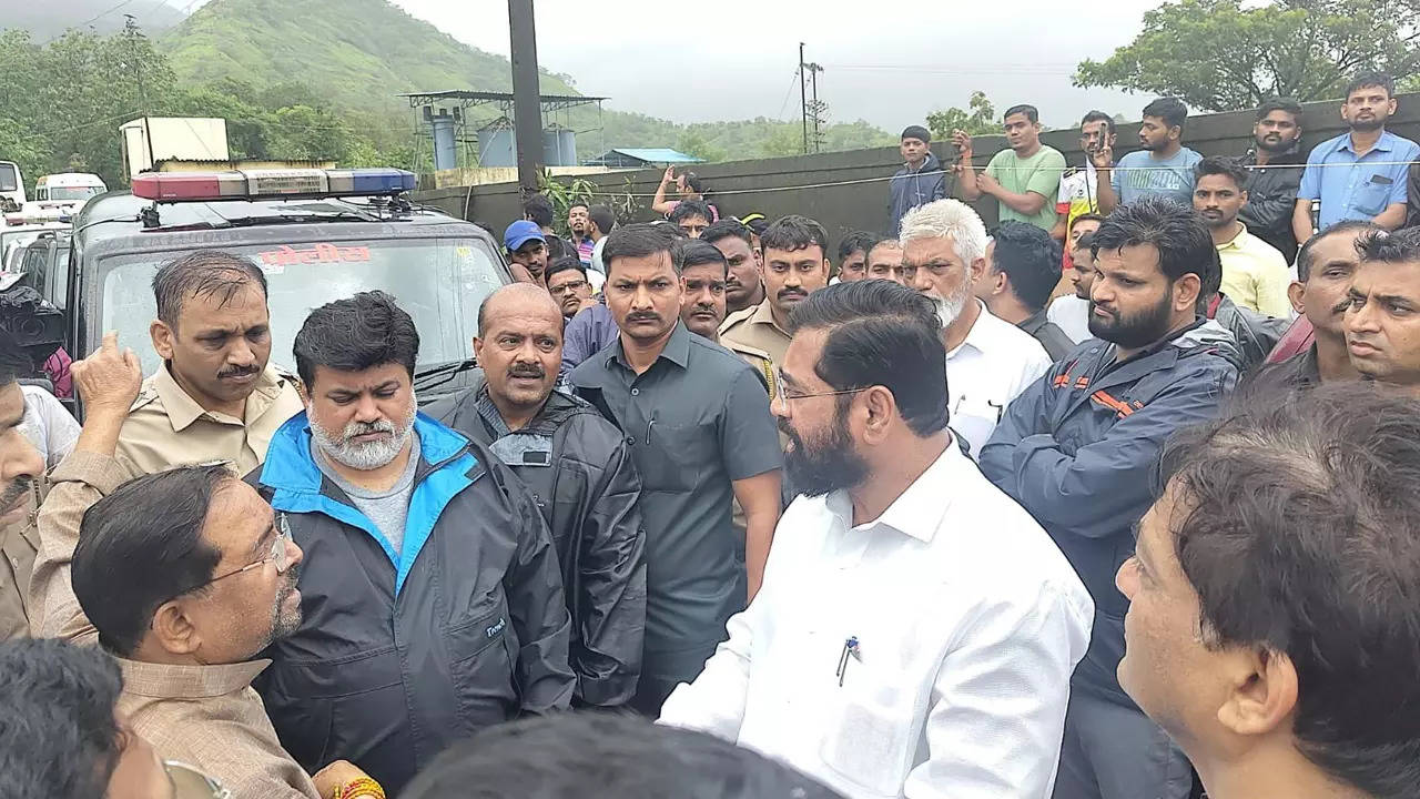 CM Eknath Shinde Reached Raigarh Landslide Site